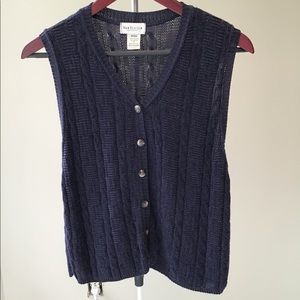 Vintage knit navy blue vest